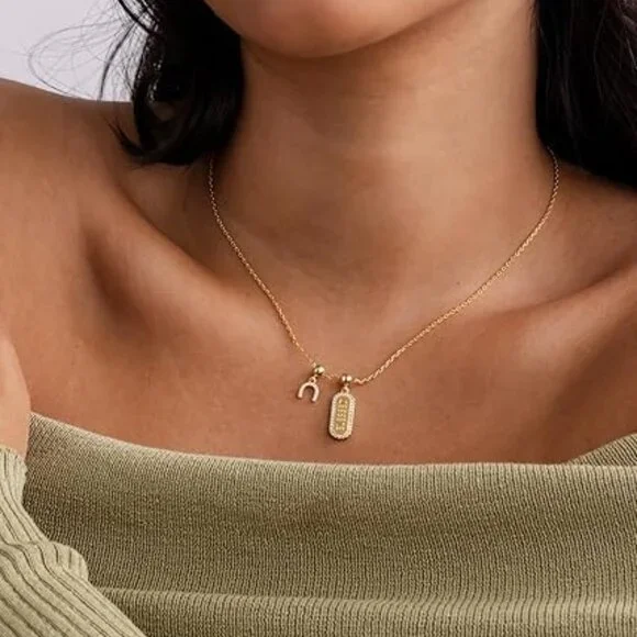 Neiman Marcus 14K Gold Plated Blessed Charm Necklace - Picture 2 of 5